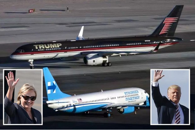 Pesawat Jet Trump dan Clinton Parkir di Las Vegas Jelang Debat Capres Terakhir